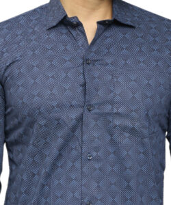 MEN REGULAR FIT PRINTED SPREAD COLLAR CASUAL SHIRT